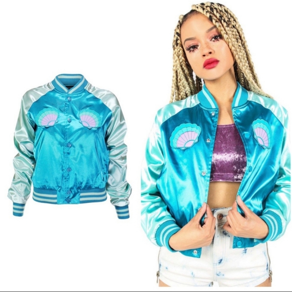 IRON FIST MERMAID FOR LIFE BOMBER JACKET NEW!